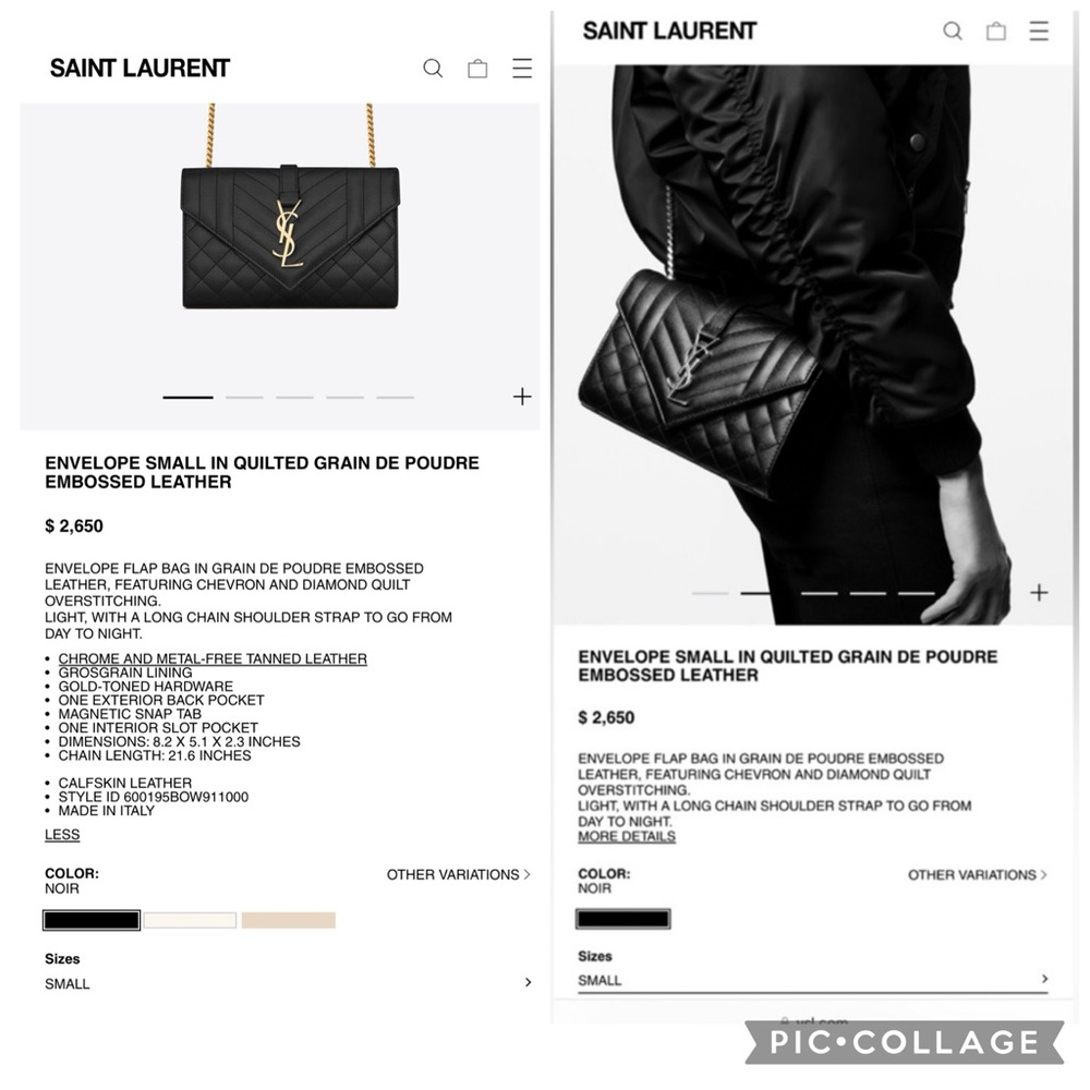 A114- 💯 % authentic Small YSL Envelope Shoulder bag - Picture 17 of 17